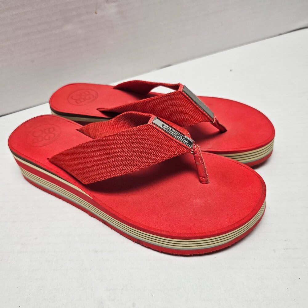 Red Bcbgeneration Bcbg Paris Low Platform Thong W… - image 1